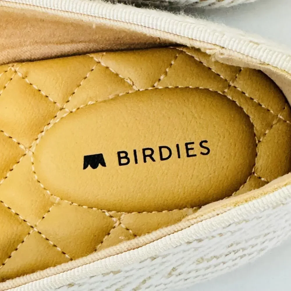Birdies Shoes Womens 10 Beige Woven Chevron Loafer Flats Slip On Comfort Casual